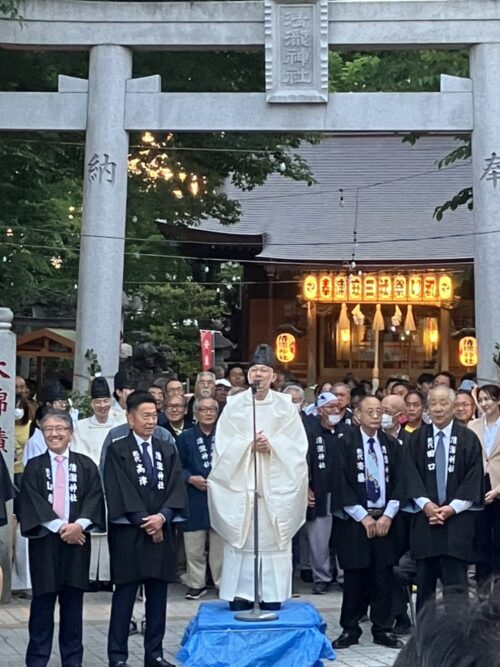 清瀧神社 奉納提灯点灯式 式典の様子